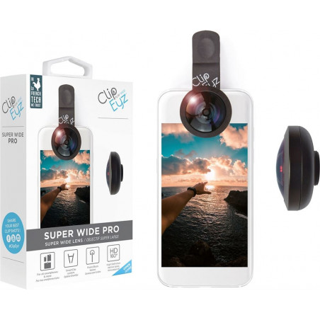 Objectif caméra pour smartphone Clipeyz Super Large Noir