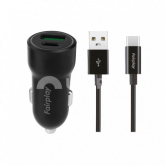 Chargeur Voiture 20W avec cable Usb vers Usb C