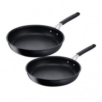 LAGOSTINA Lot De 2 Poêles Antiadhésives 24 Et 28cm Noir