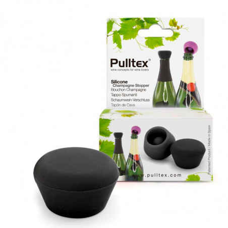 Bouchon de champagne en silicone Pulltex noir