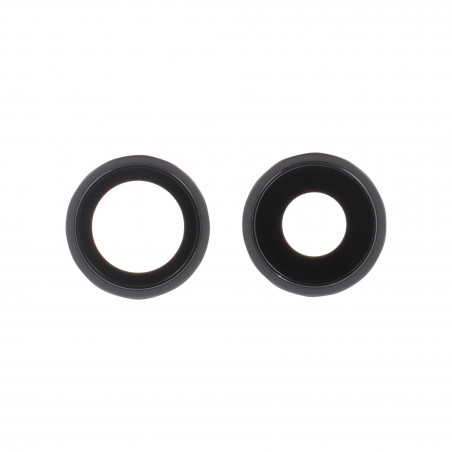 Lentille Caméra Arrière avec Contour iPhone 16/16 Plus (Noir) (Lot de 2)