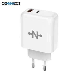 Chargeur Secteur GaN CONNECT (USB-C + USB) 45W Blanc