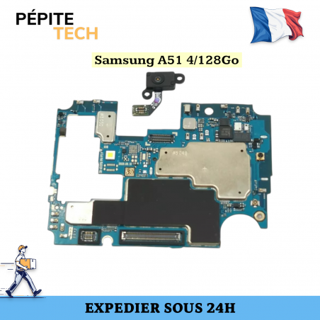 Carte Mère Samsung Galaxy A51 (SM-A515F) - 128 Go / 4 Go RAM + Capteur d'Empreinte Digitale (Originale Pulled)