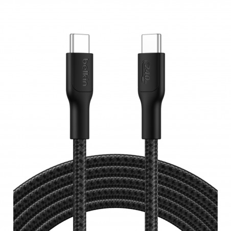 Câble BELKIN USB-C vers USB-C 240W Tressé 3m - Ultra Rapide & Robuste