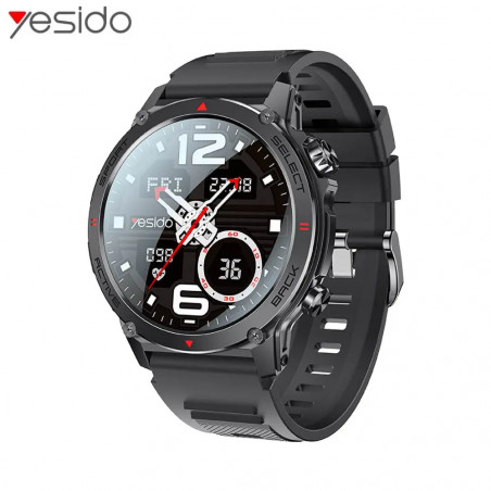 Montre Connectée Yesido IO31 Noir Écran AMOLED 1.43" Appels Bluetooth Étanche IP68 Autonomie 15 Jours + 2 Bracelets