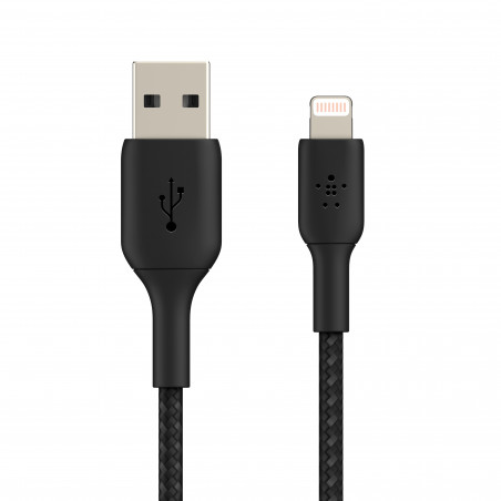 Câble de Charge Belkin Lightning vers USB-A (3m) - Nylon Tressé Ultra-Résistant