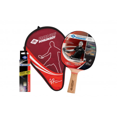 Set de Tennis de Table Donic Schildkröt Persson 600 avec Raquette Housse et Balles de Ping Pong Qualité Compétition Loisir