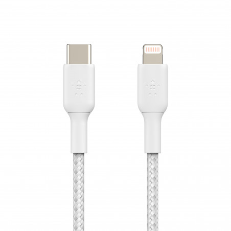 Câble Belkin BOOSTCHARGE - USB-C vers Lightning - Nylon Tressé Ultra-Résistant - (Charge Rapide)