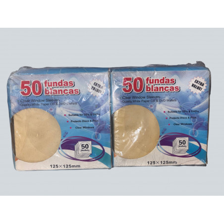 Lot de 300 Pochettes CD et DVD | 6 Packs de 50 | Jaune avec Fenêtre Transparente | Papier de Qualité