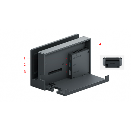 Station d'Accueil Nintendo Switch Originale | Dock Gen 1 | Sortie TV HDMI | Reconditionné | Noir