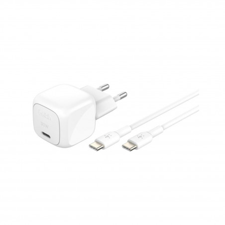 Belkin BoostCharge Chargeur Secteur USB-C 30W + Câble USB-C Charge Rapide Premium