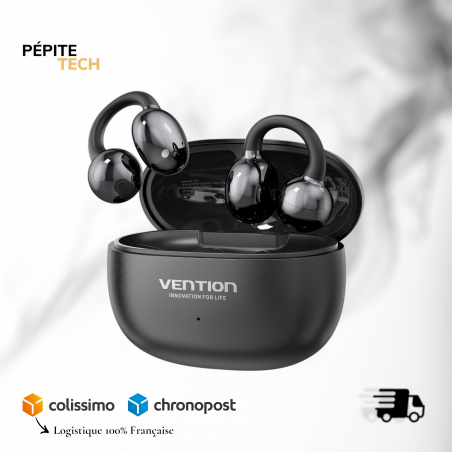 Écouteurs Sport Bluetooth Sans Fil Vention Echo Clip A11 Pro Noirs avec Boîtier de Charge