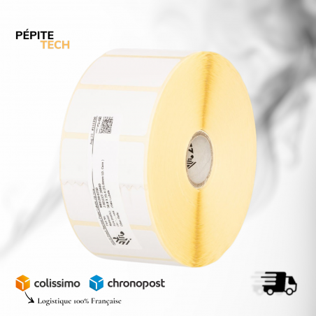 Rouleau d'étiquettes thermiques amovibles ZEBRA Z-Select 2000D - 57,15 x 31,75 mm - Blanc - 2 100 étiquettes