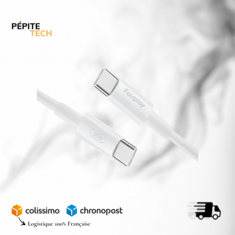 Câble Fairplay USB-C vers USB-C (1m) - Charge Rapide 60W...