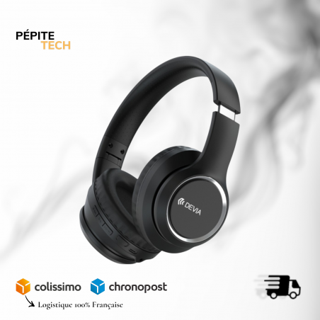 Casque Bluetooth - Devia - Kinton V2 - Sans Fil - Noir - 24h Autonomie