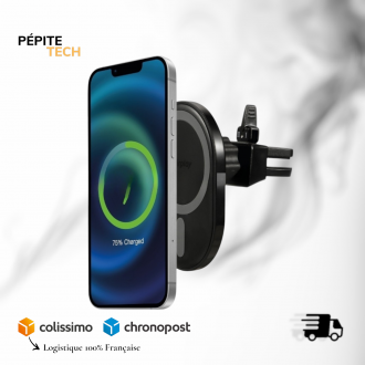 Support Téléphone Magnétique pour Voiture MagSafe 15W...