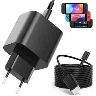 Chargeur Secteur - Nintendo - Switch 2 - Chargeur + Câble...