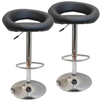Tabouret de bar - VELTO - Lot de 2 tabourets de bar...